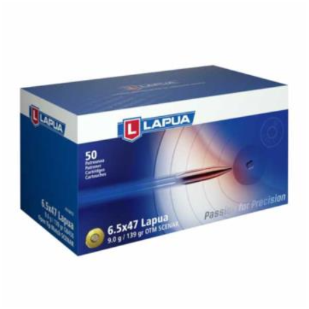 Munitions LAPUA 6.5x47 OTM Scenar 139gr x50