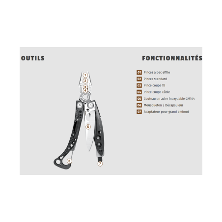Pince multifonctions LEATHERMAN Skeletool CX
