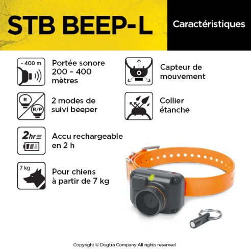Collier de repérage sonore DOGTRA STB Beep L