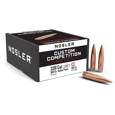 Ogives NOSLER Cal.338 HPBT Custom Competition 300gr x100