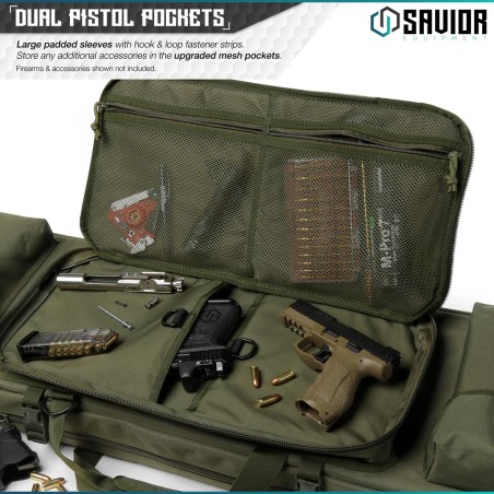 Housse SAVIOR Double carabines Urban Warfare Rifle OD Green 90cm (36")