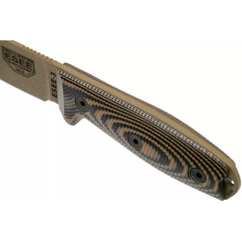 Couteau ESEE Model 3 Dark Earth Coyote/Noir