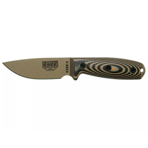 Couteau ESEE Model 3 Dark Earth Coyote/Noir