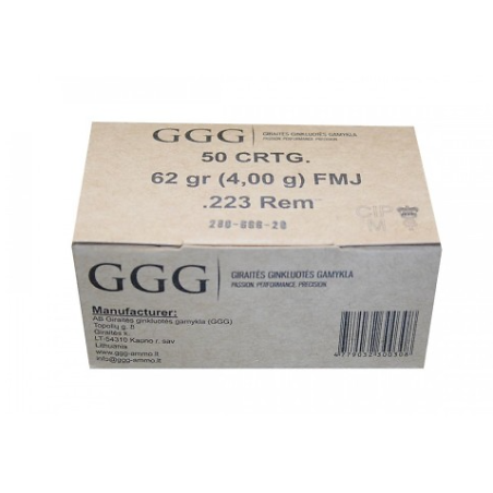Munitions GGG .223 HPBT 62gr x50