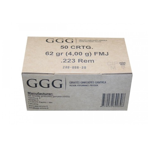 Munitions GGG .223 HPBT 62gr x50