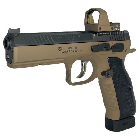 Pack pistolet CZ Shadow 2 Dark Earth Optic ready  + Point rouge LEUPOLD