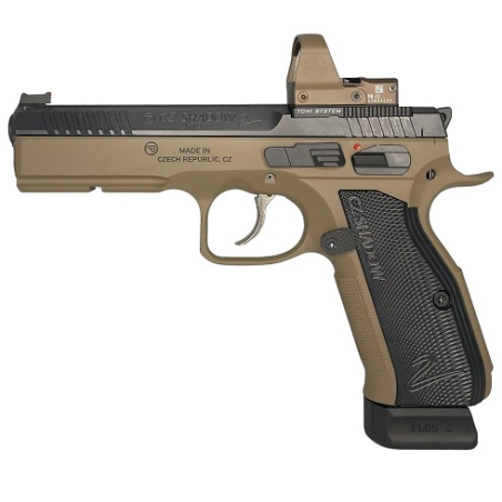 Pack pistolet CZ Shadow 2 Dark Earth Optic ready  + Point rouge LEUPOLD
