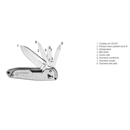 Couteau LEATHERMAN Free T2 (8 Outils)