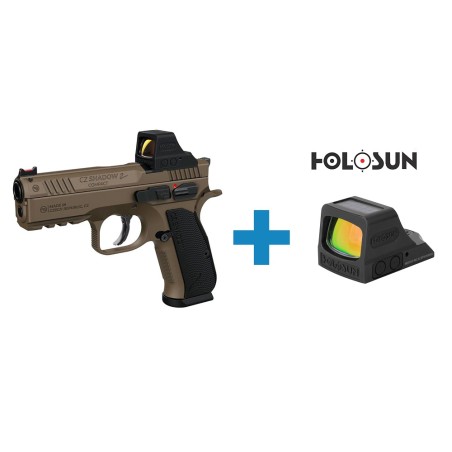 Pistolet CZ Shadow 2 Compact Cal 9x19 + Point rouge Holosun