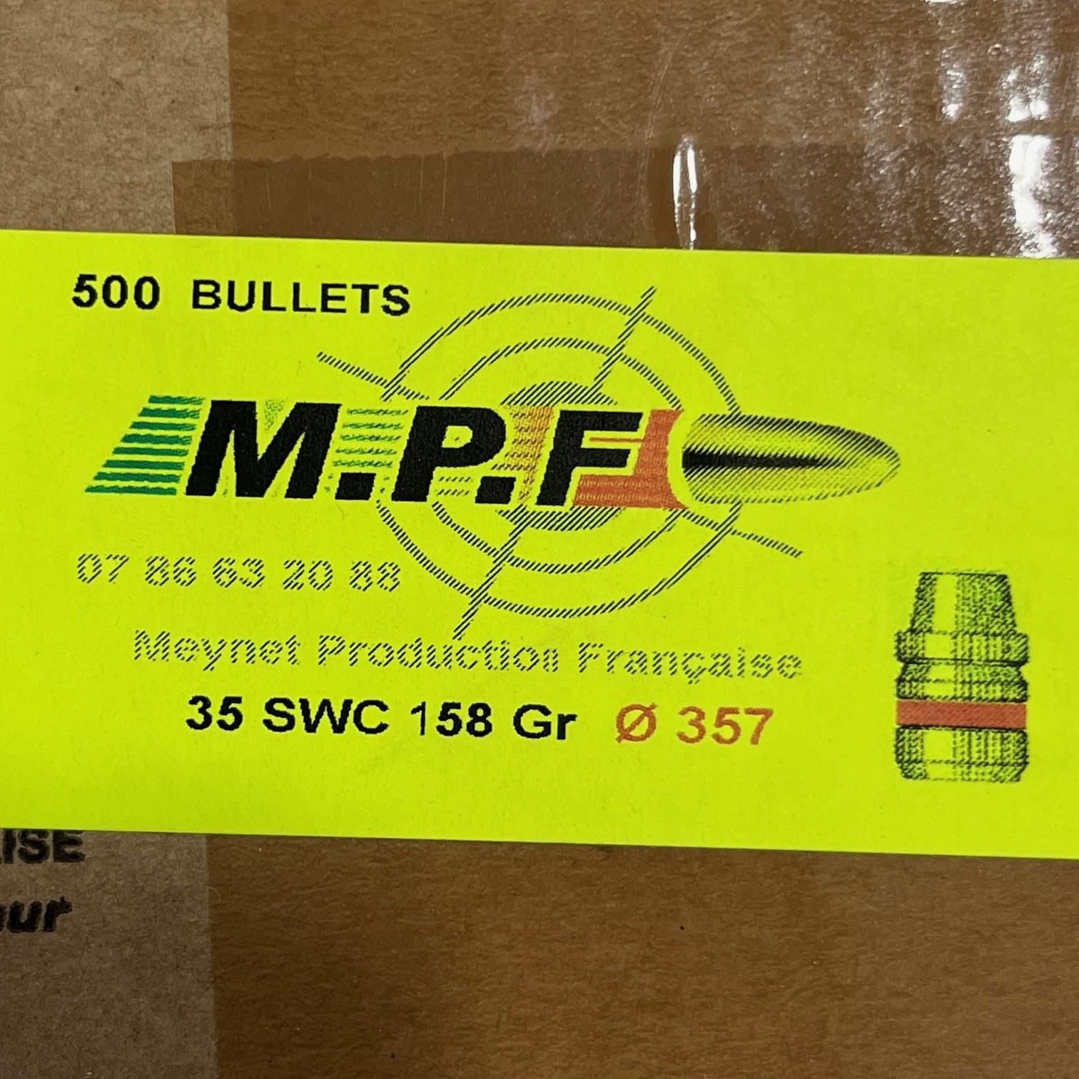 Ogives MPF 38 SWC Ø.357 158gr x500