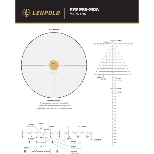 Lunette LEUPOLD Mark 4HD Ø34 FFP 8-32x56 PR2-MIL