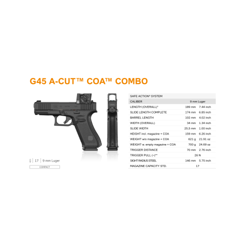 Pistolet GLOCK 45 FS A-CUT Combo AIMPOINT COA