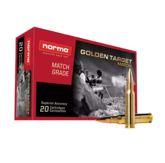 MUNITIONS NORMA 308 175GR FMJ GOLDEN TARGET  X20