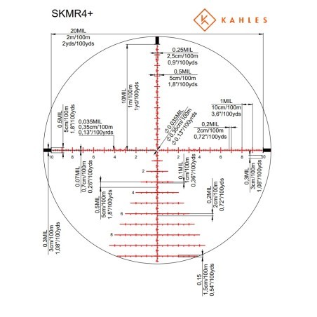 Lunette KAHLES K540I DLR CCW Droite  Ø36mm 5-40x56 SKMR4+