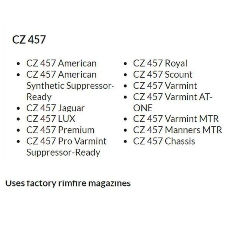 Châssis ORYX Sportsman Noir pour carabine CZ 457